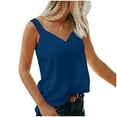thumbnail image 1 of Deals under 5.00 LYXSSBYX Tank Tops for Women Plus Size Clearance Women's Sleeveless V-Neck Solid Color Block T-Shirt Loose Casual Tank, 1 of 4