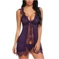 thumbnail image 1 of Deals under 5.00 Lindreshi Lingerie Sets for Women Women Sexy Intimates Lace Stitching Siold V Neck Sexy Intimates Sleepwear, 1 of 4