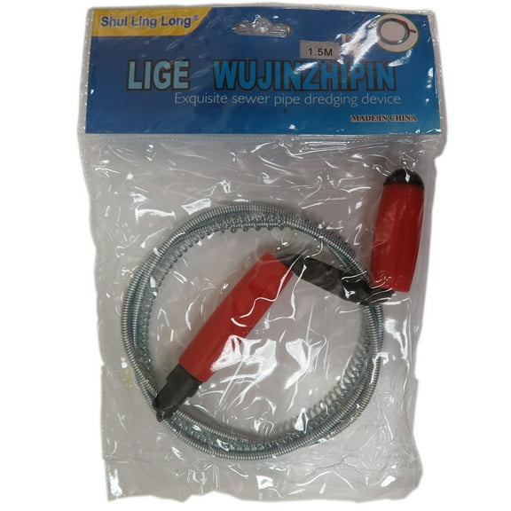 Dealsitis DS-5MM, 5mm Steel, Silver Manual Drain Snake Clog Remover, Ergonomic Design Pack