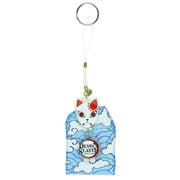 Demon Slayer Keychain Kitsune Warding Mask with Tanjiro Cloud Print Pouch