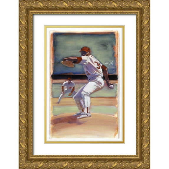 Dean, Bruce 23x32 Gold Ornate Wood Framed with Double Matting Museum Art Print Titled - Baseball I