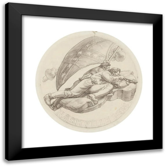 Dean Cornwell 15x15 Black Modern Framed Museum Art Print Titled - Nashville (1854)