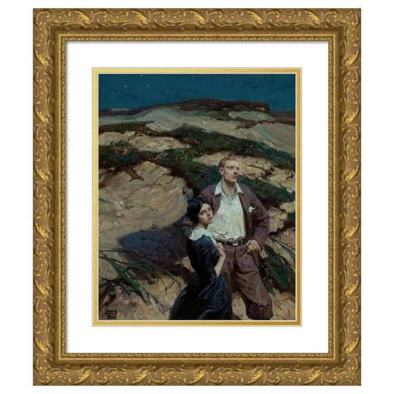 Dean Cornwell 15x18 Gold Ornate Wood Frame and Double Matted Museum Art Print Titled - Gold Hands (1923)
