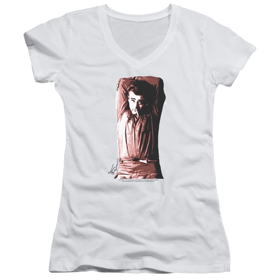 Dean - Crossed - Juniors Cap Sleeve V-Neck Shirt - Small