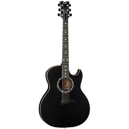 Dean Exhibition Acoustic/Electric Guitar - Mahogany Body - Black Satin