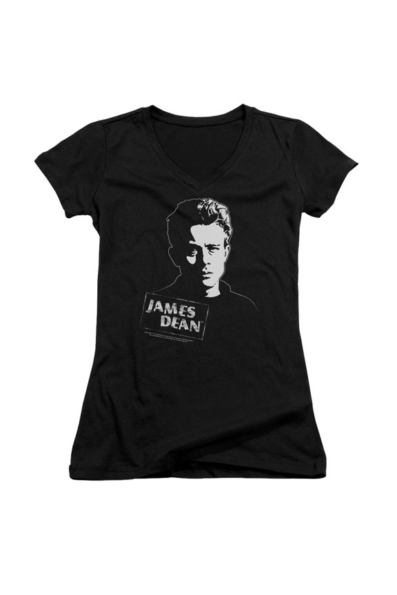 Dean - Intense Stare - Juniors Cap Sleeve V-Neck Shirt - Small