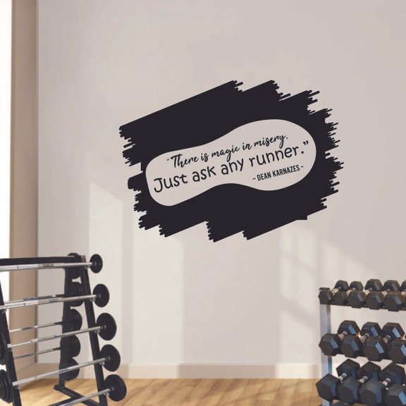 Dean Karnazes There Is Magic In Misery Just Ask Any Runner Running Motivation Vinyl Sticker Wall Art Decals Décor Marathom Fitness Exercise Focus Cardio Work Out Home Decoration Size (27x30 inch)