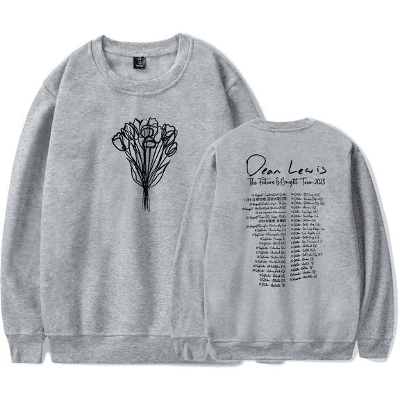 Dean Lewis Merch Sweatshirt The Future Is Bright Tour 2023 Long Sleeve Crewneck Fans Women Men Streetwear