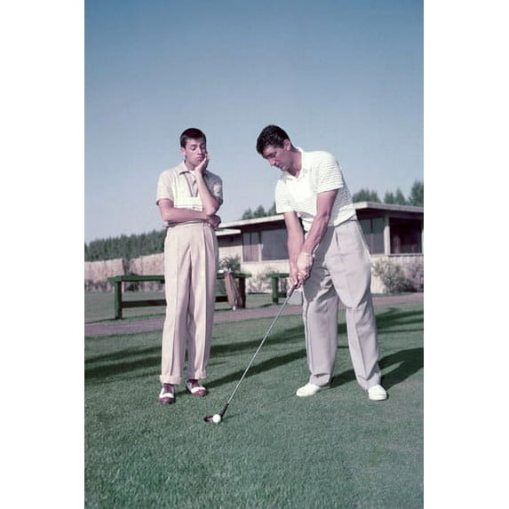 Dean Martin 24x36 Poster full length on golf course with Jerry Lewis 1950's
