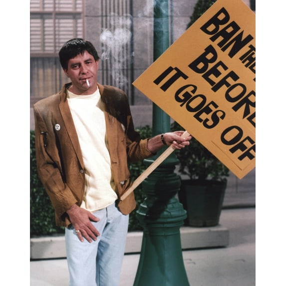 Dean Martin and Jerry Lewis Scene with a Man Smoking and Holding a Signage Photo Print (24 x 30)
