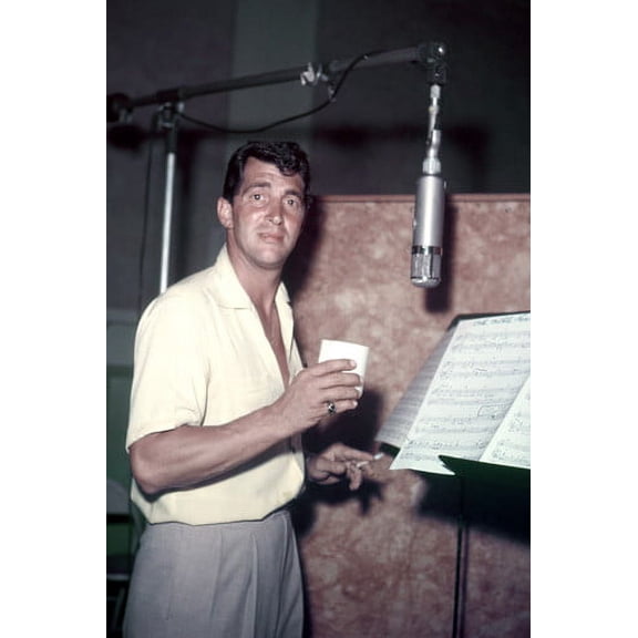Dean Martin in recording studio 24x36 Poster