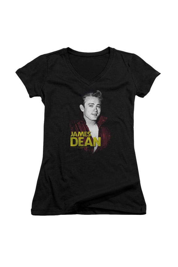 Dean - Red Jacket - Juniors Cap Sleeve V-Neck Shirt - Small