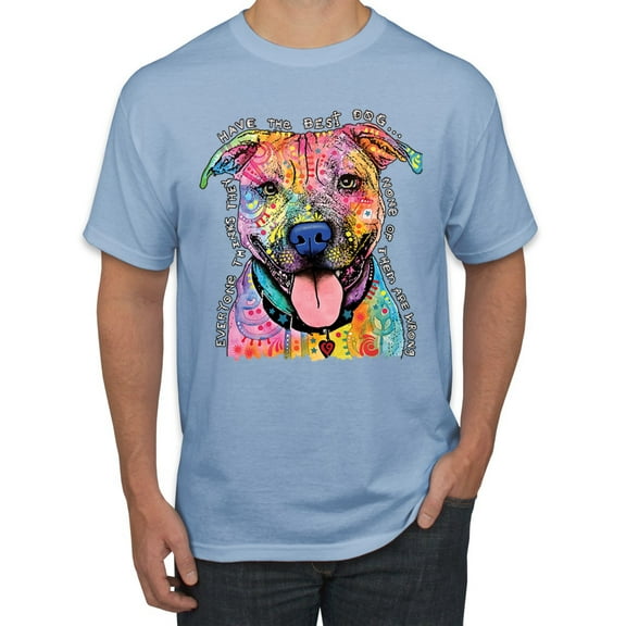 Dean Russo Best Dog Dog Lover Men's Graphic T-Shirt, Light Blue, 5X-Large