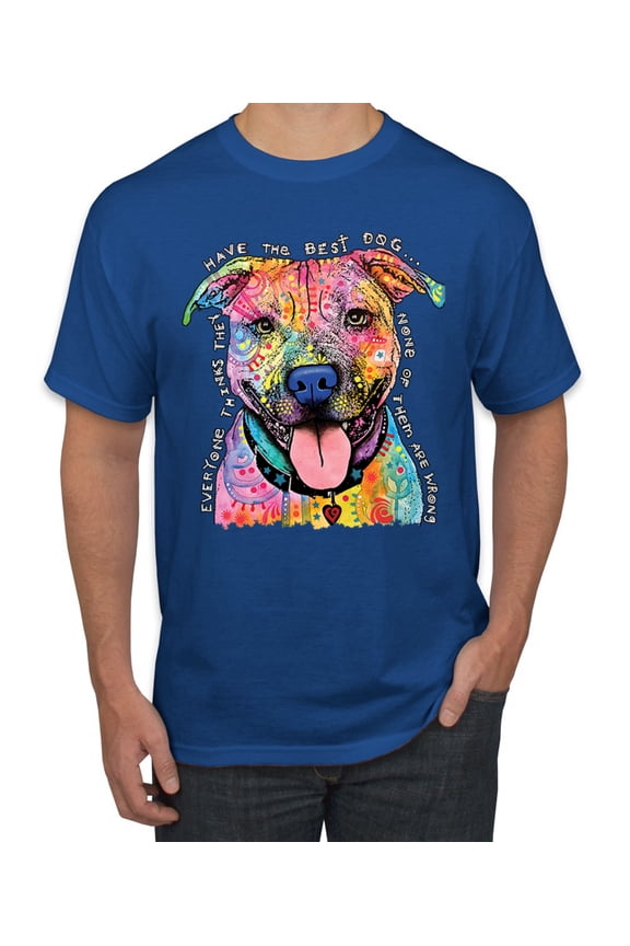 Dean Russo Best Dog Dog Lover Men's Graphic T-Shirt, Royal, 3X-Large