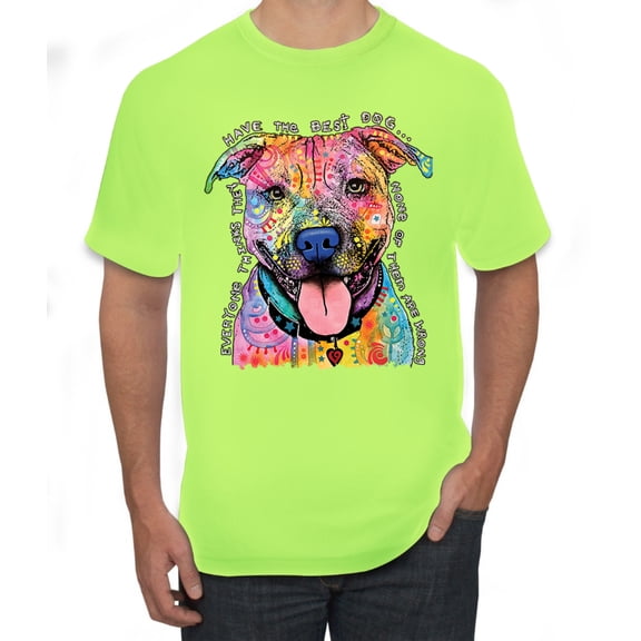 Dean Russo Best Dog Dog Lover Men's Graphic T-Shirt, Safety Green, 5X-Large