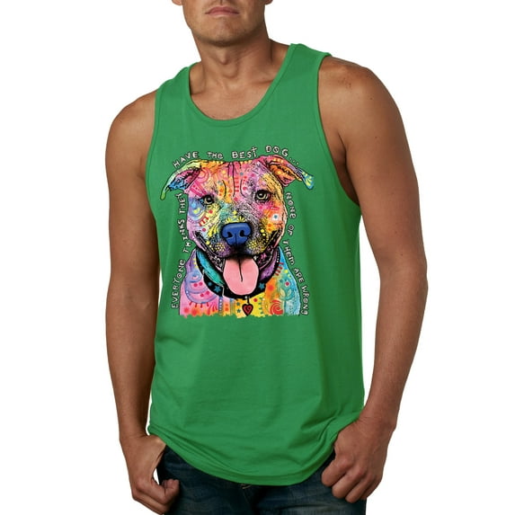 Dean Russo Best Dog Dog Lover Mens Graphic Tank Top, Kelly, XX-Large