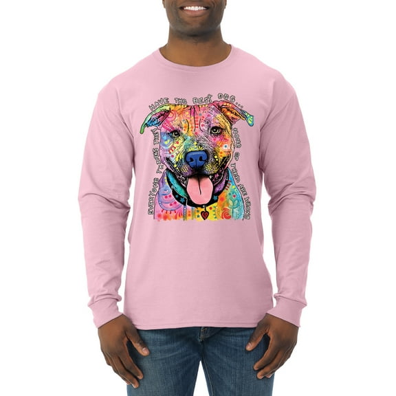 Dean Russo Best Dog Dog Lover Mens Long Sleeve Shirt, Light Pink, Medium