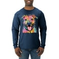 thumbnail image 1 of Dean Russo Best Dog Dog Lover Mens Long Sleeve Shirt, Vintage Heather Navy, XX-Large, 1 of 6