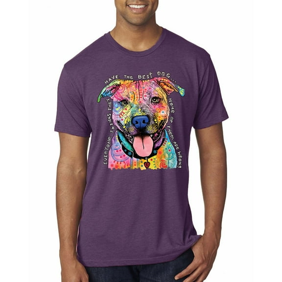 Dean Russo Best Dog Dog Lover Mens Premium Tri Blend T-Shirt, Vintage Purple, Small
