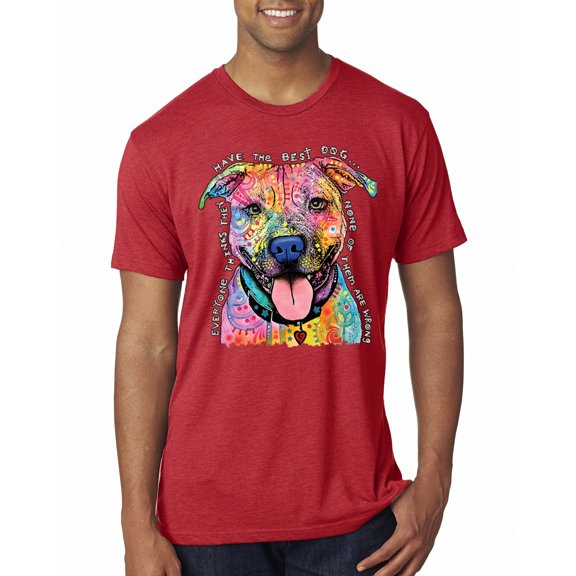 Dean Russo Best Dog Dog Lover Mens Premium Tri Blend T-Shirt, Vintage Red, Medium