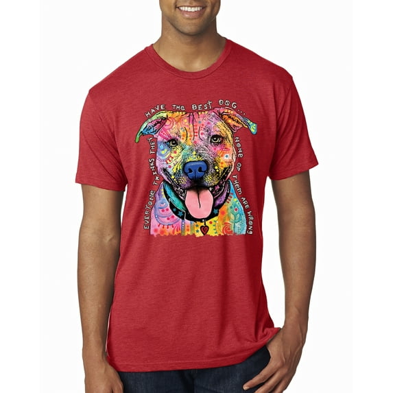 Dean Russo Best Dog Dog Lover Mens Premium Tri Blend T-Shirt, Vintage Red, X-Large