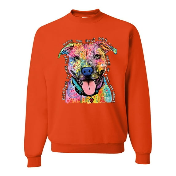 Dean Russo Best Dog Dog Lover Unisex Crewneck Graphic Sweatshirt, Orange, XX-Large