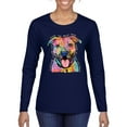 thumbnail image 1 of Dean Russo Best Dog Dog Lover Womens Graphic Long Sleeve T-Shirt, Navy, Small, 1 of 6