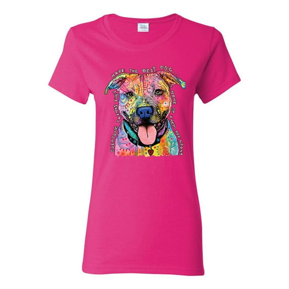 Dean Russo Best Dog Dog Lover Womens Graphic T-Shirt, Fuschia, Small