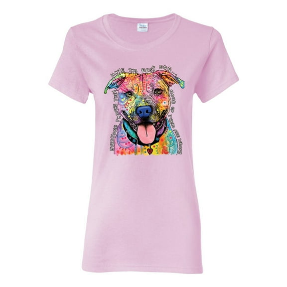 Dean Russo Best Dog Dog Lover Womens Graphic T-Shirt, Light Pink, Medium
