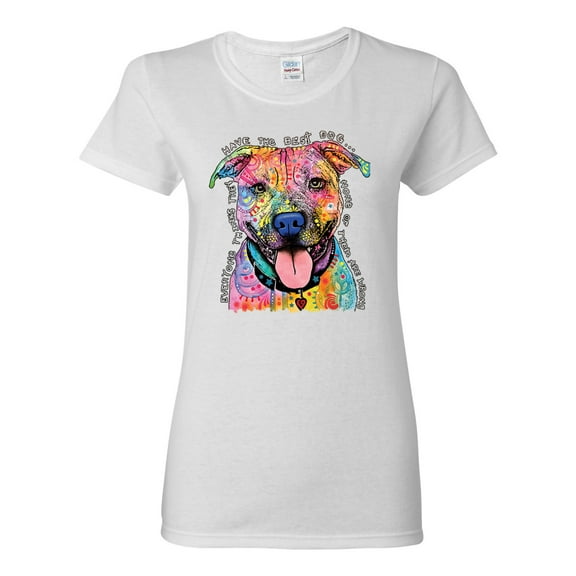 Dean Russo Best Dog Dog Lover Womens Graphic T-Shirt, White, X-Large