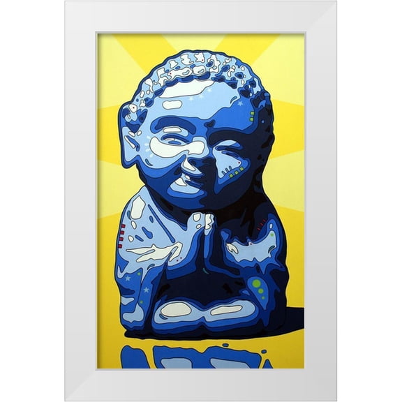 Dean Russo Collection 10x14 White Modern Wood Framed Museum Art Print Titled - Wisdom Buddha
