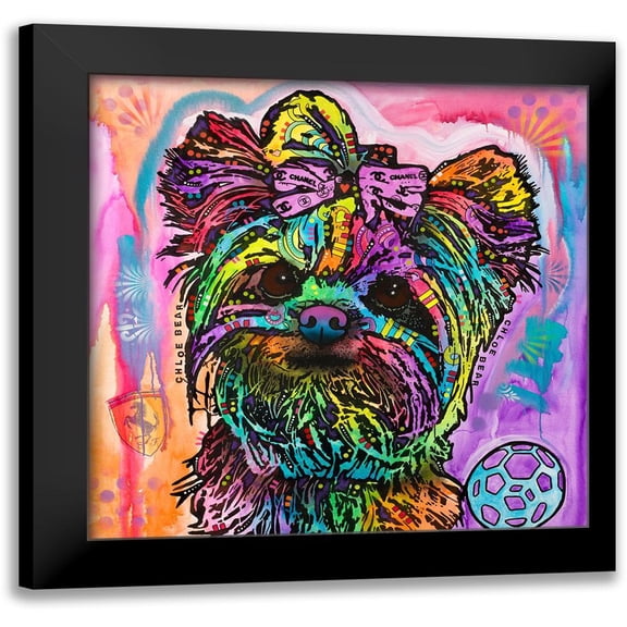 Dean Russo Collection 12x12 Black Modern Framed Museum Art Print Titled - Chloe Bear