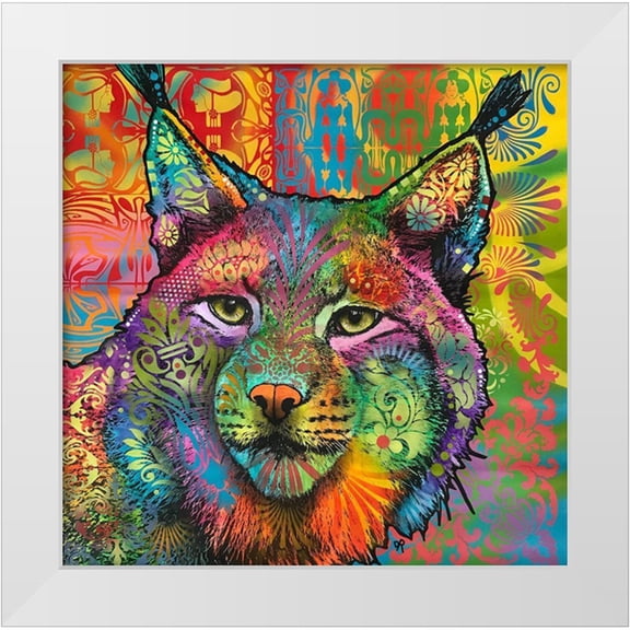 Dean Russo Collection 12x12 White Modern Wood Framed Museum Art Print Titled - The Lynx
