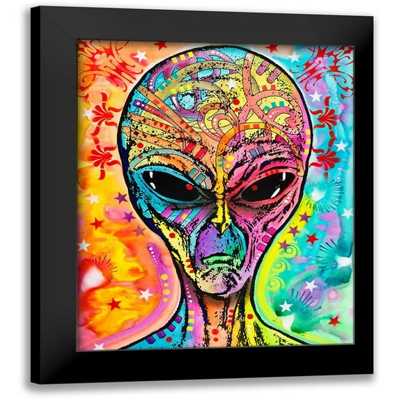 Dean Russo Collection 12x14 Black Modern Framed Museum Art Print Titled - Alien - Far Out