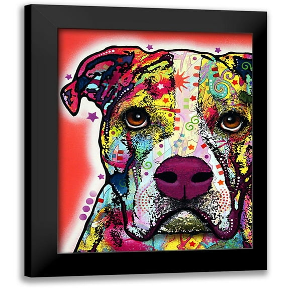 Dean Russo Collection 12x14 Black Modern Framed Museum Art Print Titled - American Bulldog