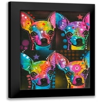 Dean Russo Collection 12x14 Black Modern Framed Museum Art Print Titled - Chihuahua 4 UP