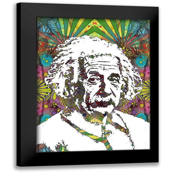 Dean Russo Collection 12x14 Black Modern Framed Museum Art Print Titled - Einstein 5