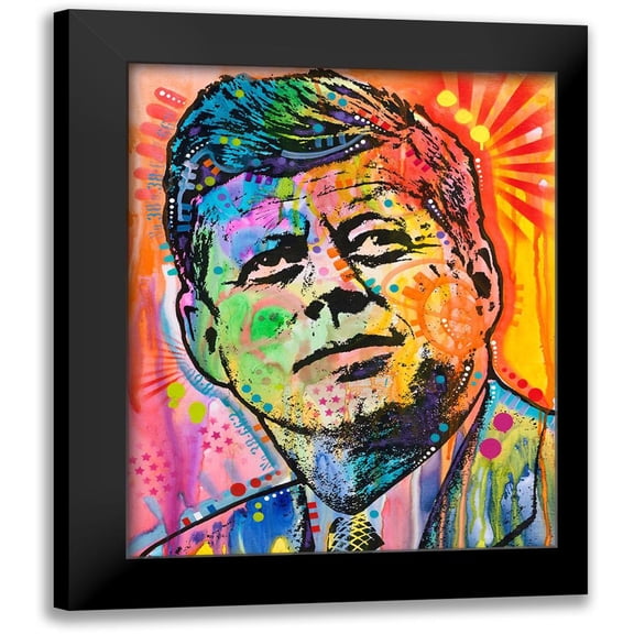 Dean Russo Collection 12x14 Black Modern Framed Museum Art Print Titled - JFK