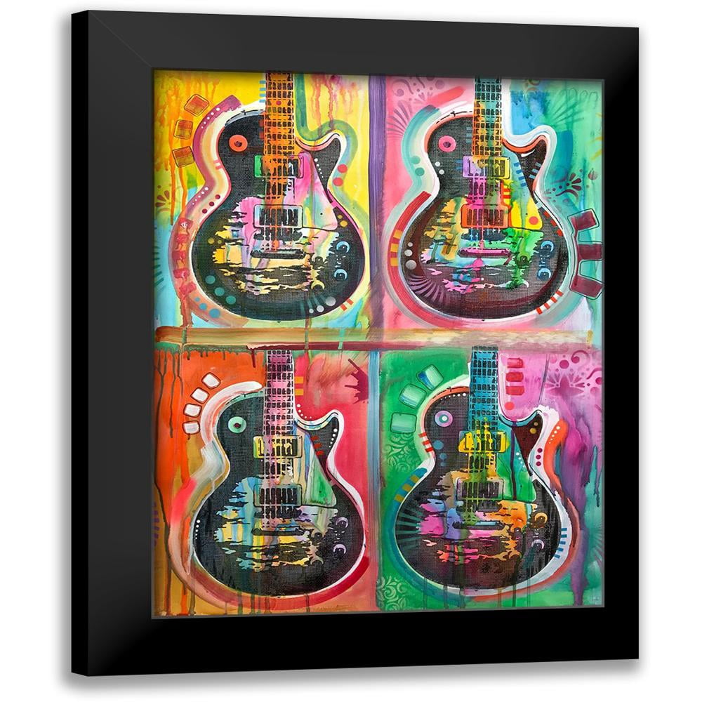 Dean Russo Collection 12x14 Black Modern Framed Museum Art Print Titled - Les Paul 4UP