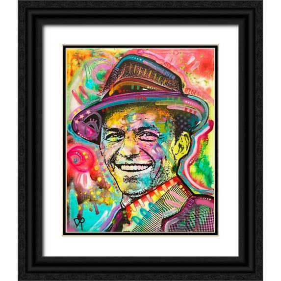 Dean Russo Collection 12x14 Black Ornate Wood Framed with Double Matting Museum Art Print Titled - Frank Sinatra IV