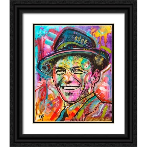 Dean Russo Collection 12x14 Black Ornate Wood Framed with Double Matting Museum Art Print Titled - Frank Sinatra I
