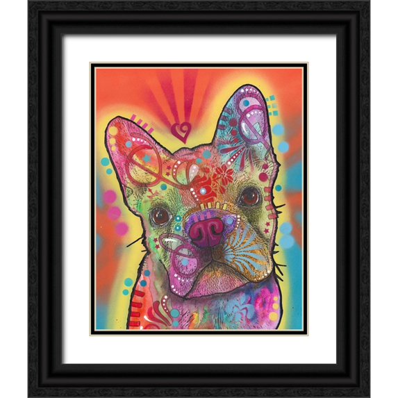 Dean Russo Collection 12x14 Black Ornate Wood Framed with Double Matting Museum Art Print Titled - Heart Talking