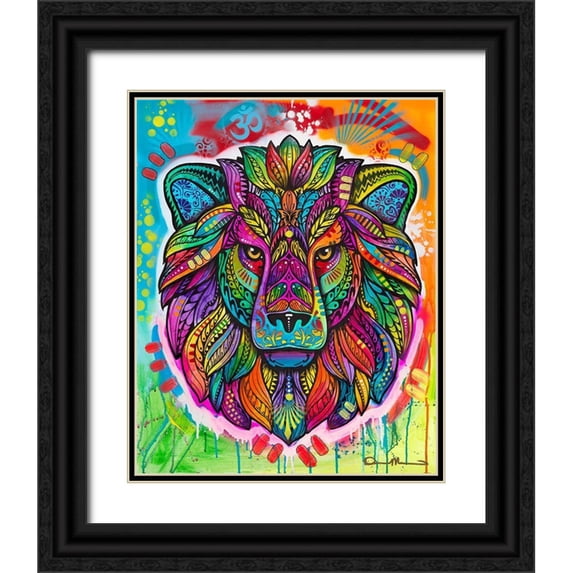 Dean Russo Collection 12x14 Black Ornate Wood Framed with Double Matting Museum Art Print Titled - Lion