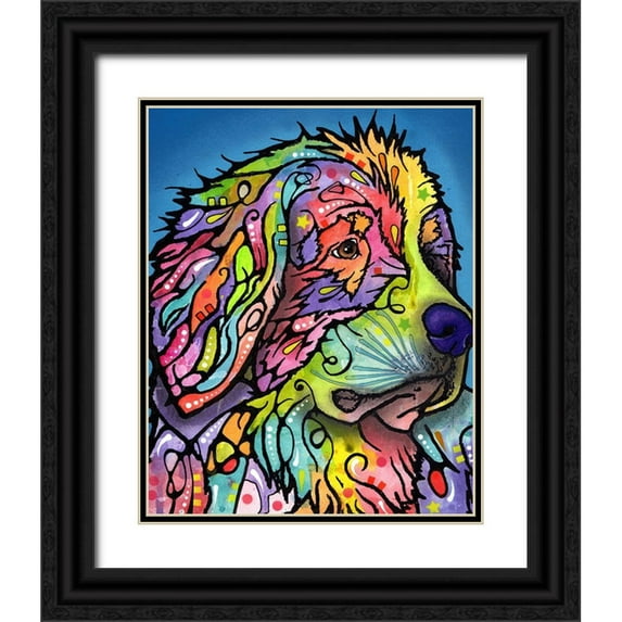 Dean Russo Collection 12x14 Black Ornate Wood Framed with Double Matting Museum Art Print Titled - Mountain Dog