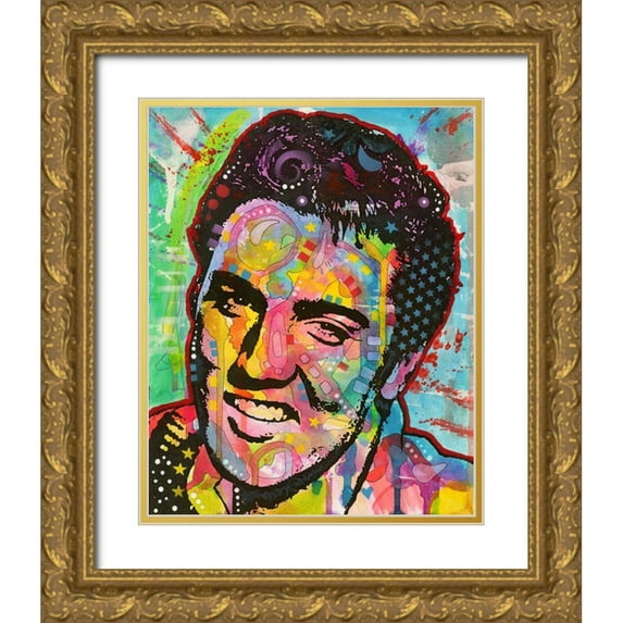 Dean Russo Collection 12x14 Gold Ornate Wood Framed with Double Matting Museum Art Print Titled - Elvis