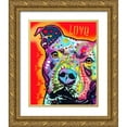thumbnail image 1 of Dean Russo Collection 12x14 Gold Ornate Wood Framed with Double Matting Museum Art Print Titled - Thoughtful Pitbull, 1 of 4