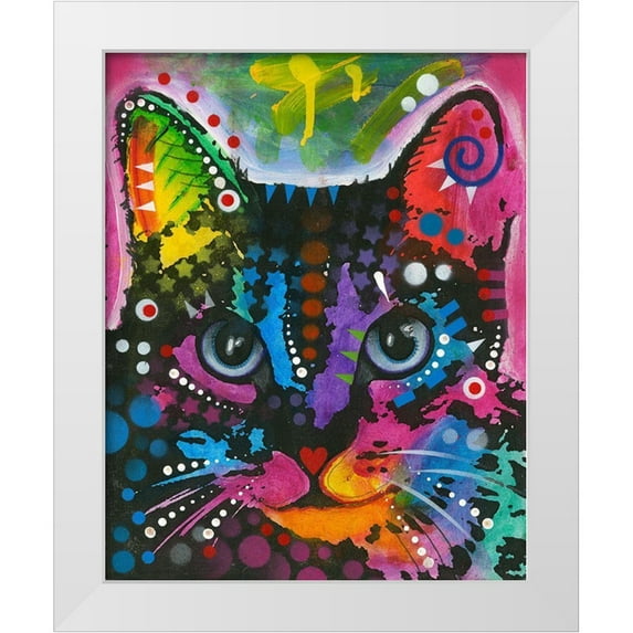 Dean Russo Collection 12x14 White Modern Wood Framed Museum Art Print Titled - Maya Swirl