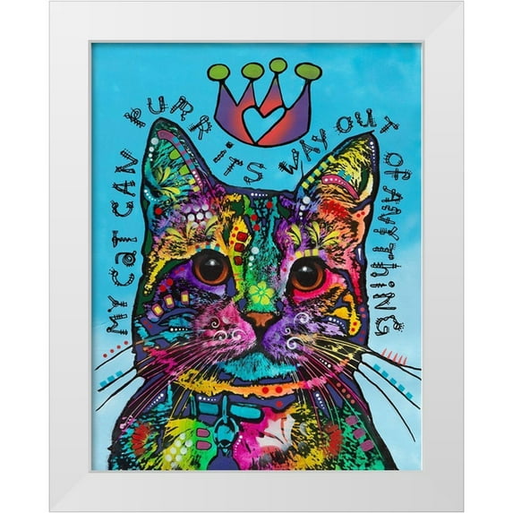 Dean Russo Collection 12x14 White Modern Wood Framed Museum Art Print Titled - My Cat