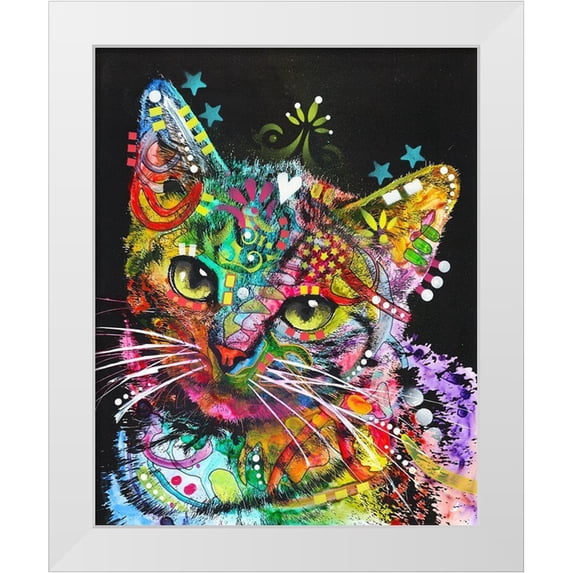 Dean Russo Collection 12x14 White Modern Wood Framed Museum Art Print Titled - Star Kitten