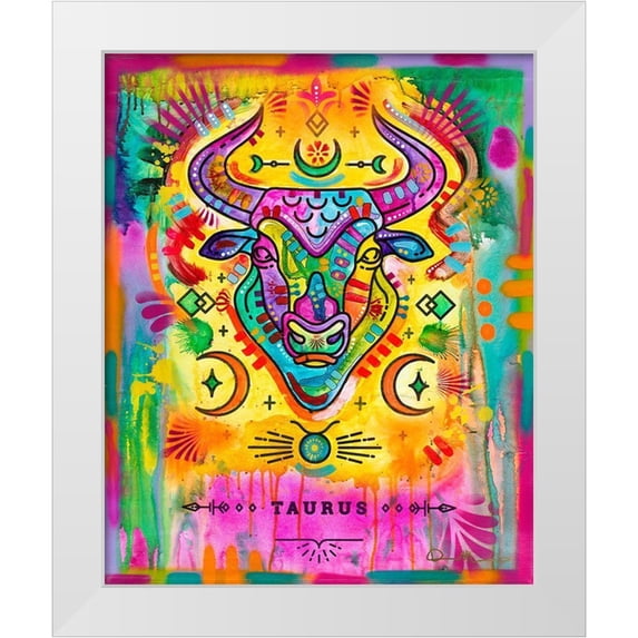 Dean Russo Collection 12x14 White Modern Wood Framed Museum Art Print Titled - Taurus